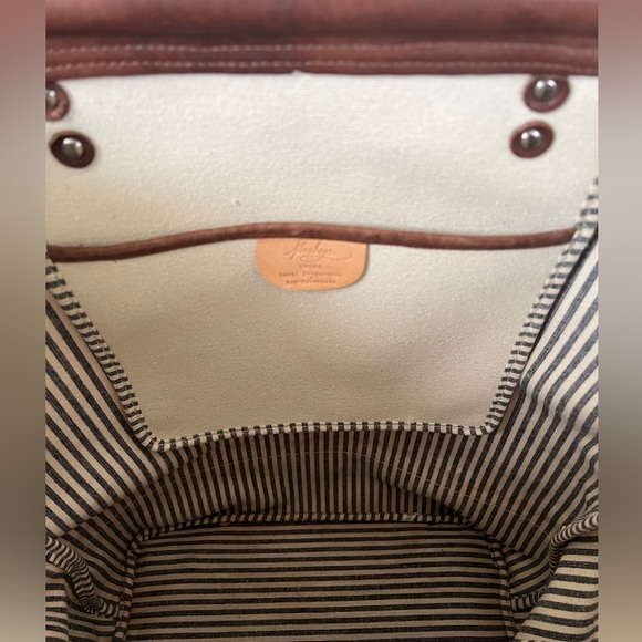 Elegant Canvas and Leather Shoulder Bag - Picture 7 of 10